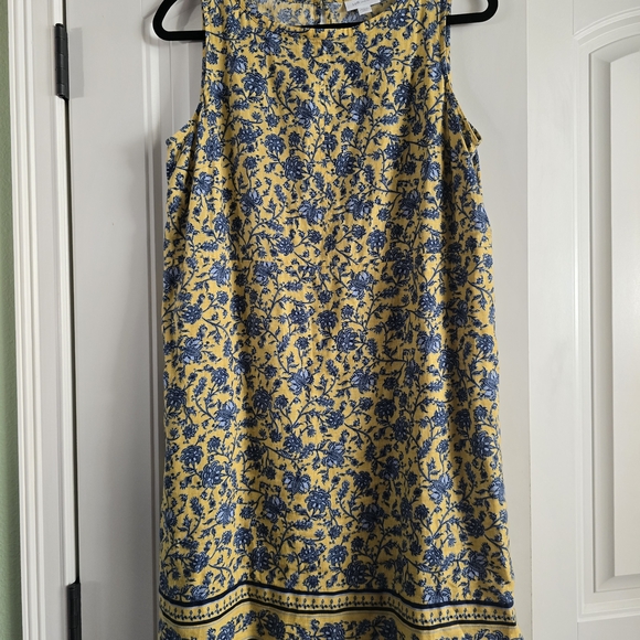 J. Jill Dresses & Skirts - J. Jill Blue and Yellow Floral Midi Dress